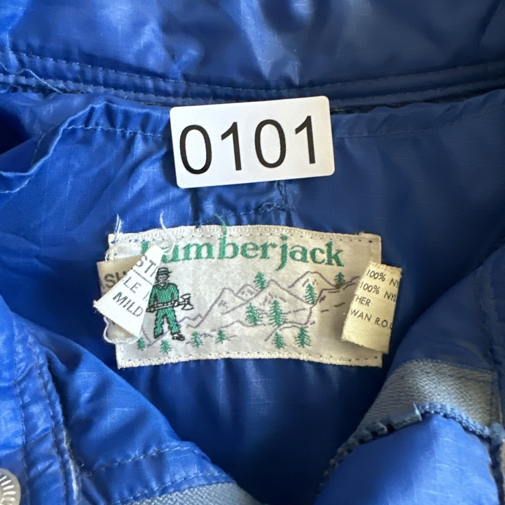 Vintage Packable Quilted Goose Down Men's Jacket Blue Outdoors Snow Small - Picture 3 of 16